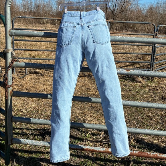 George Light Blue Straight Jeans with Purple/Gold LSU Tigers Patches - Picture 7 of 11